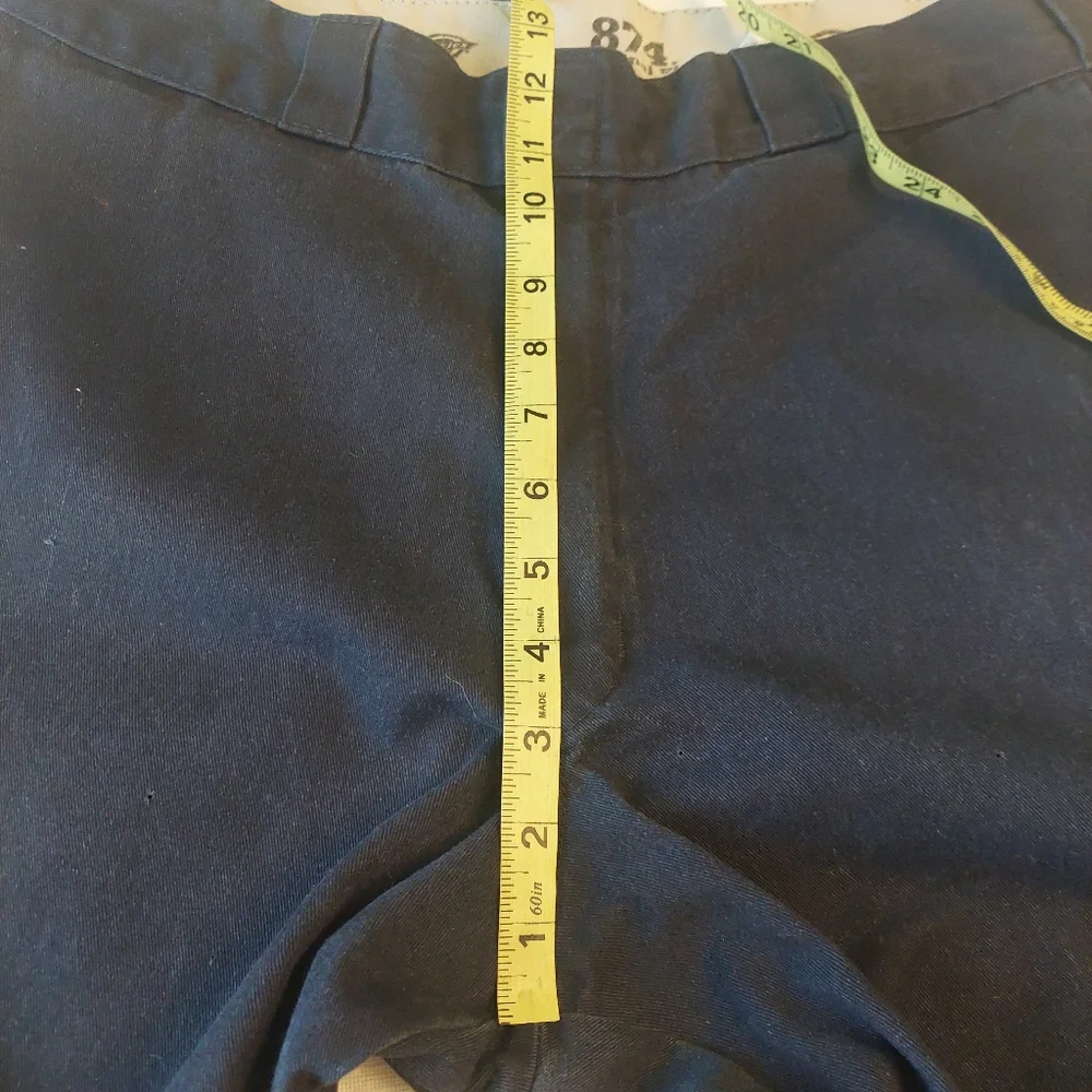 Dickies 874 Original Fit Navy Blue Uniform Pleated Straight Work Pants Sz 34x34